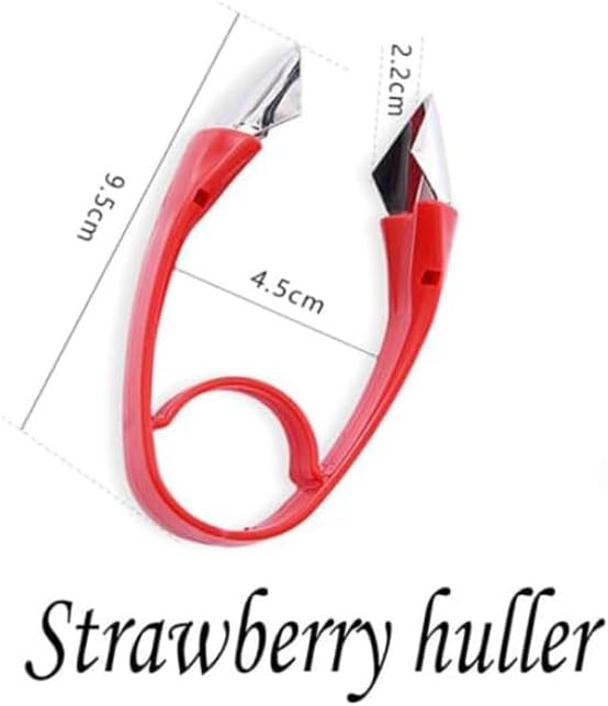 Stainless Red Strawberry Huller Stem Remover, Pineapple and Tomato Corer, Fruits and Vegetables Eye Peeler
