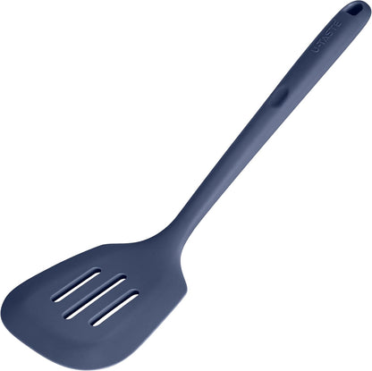 Silicone Turner Spatula Set of 2, 13.6" Long/3.7" Wide, Black | 600ºF Heat Resistant Food Grade Silicone Cooking Utensils Set, Wide Large Solid & Slotted Turner Pancake Egg Flipper