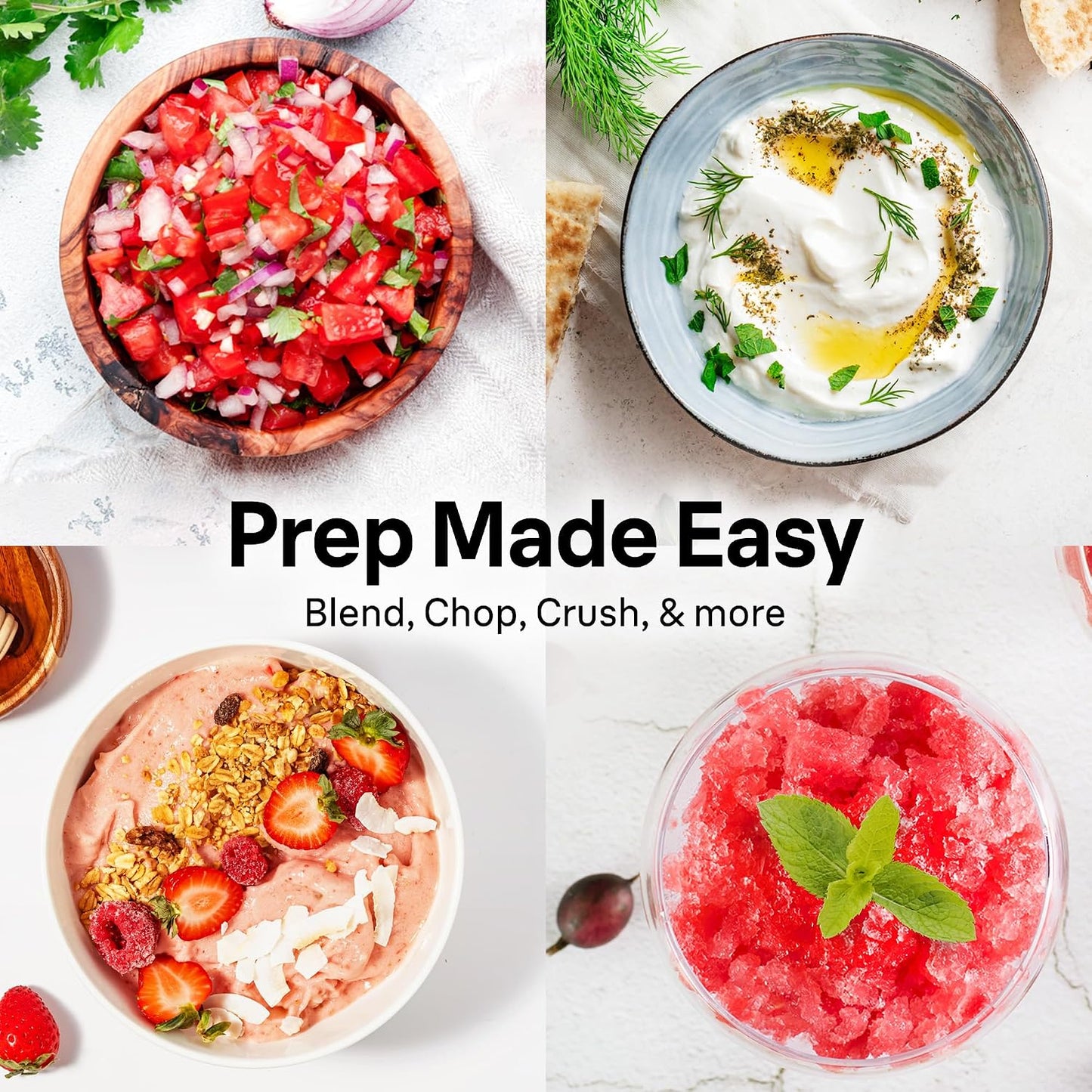 EasyPrep™ Mini Food Processor, 4 cup, Two Speed Pulse, QuadBlade | #1 Hand Blender Brand, Chop, Mince, Puree, Crush, One Hand Control, Removable Blades