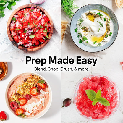 EasyPrep™ Mini Food Processor, 4 cup, Two Speed Pulse, QuadBlade | #1 Hand Blender Brand, Chop, Mince, Puree, Crush, One Hand Control, Removable Blades
