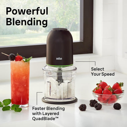 EasyPrep™ Mini Food Processor, 4 cup, Two Speed Pulse, QuadBlade | #1 Hand Blender Brand, Chop, Mince, Puree, Crush, One Hand Control, Removable Blades