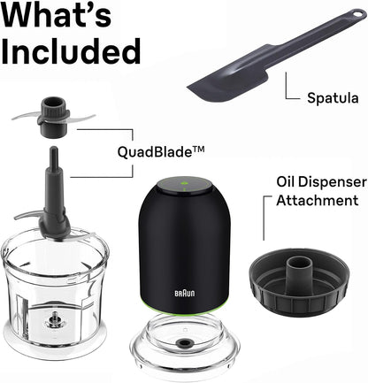 EasyPrep™ Mini Food Processor, 4 cup, Two Speed Pulse, QuadBlade | #1 Hand Blender Brand, Chop, Mince, Puree, Crush, One Hand Control, Removable Blades