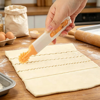Seamless Dough Whisk Stainless Steel, 10 Inch Seamless Danish Dough Whisk with Dough Cutter, One-Piece Manual Mixing Tool for Cooking, Whisking, Pizza Pastry Cake Batter, Dishwasher Safe