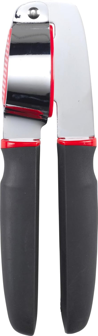Touch Dishwasher Safe Garlic Press with Stainless Steel Head, Black/Red