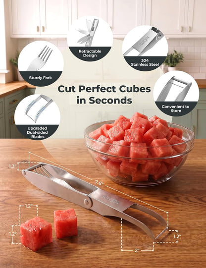 CripsTaste Watermelon Cutter Slicer Tool Stainless Steel Watermelon Fork