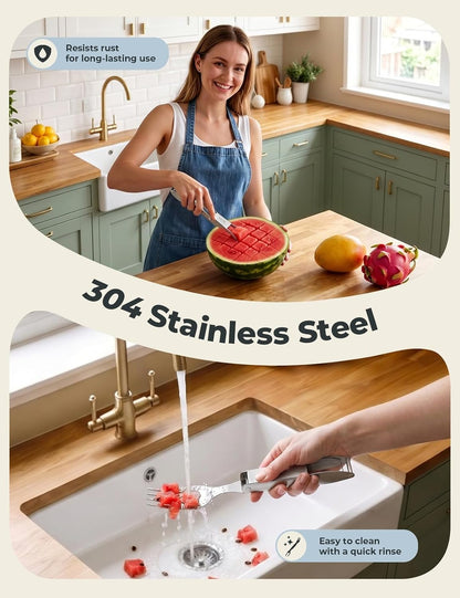 CripsTaste Watermelon Cutter Slicer Tool Stainless Steel Watermelon Fork