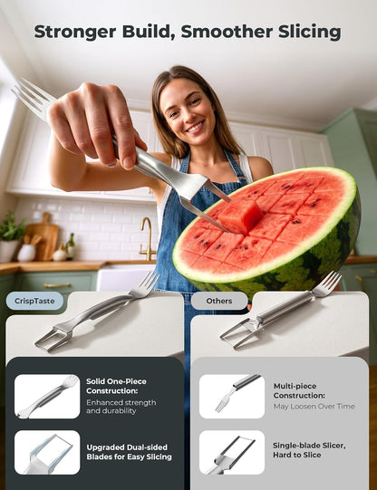 CripsTaste Watermelon Cutter Slicer Tool Stainless Steel Watermelon Fork