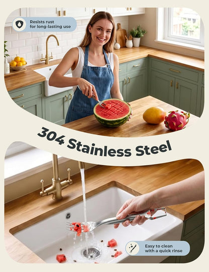 CripsTaste Watermelon Cutter Slicer Tool Stainless Steel Watermelon Fork