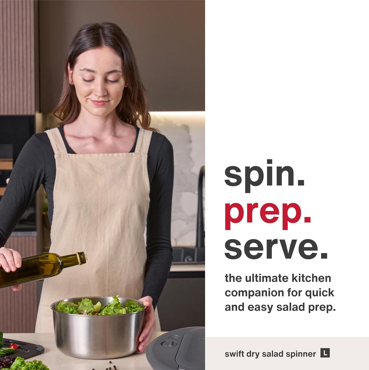 Classic Easy Spin Salad Spinner, 2–4 Servings, Small