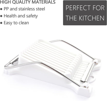 Multipurpose Luncheon Meat Slicer,Stainless Steel Wire Egg Slicer,Cuts 11 Slices for Spam,Cheese,fruit,Soft Food and Ham (White)