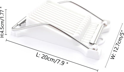 Multipurpose Luncheon Meat Slicer,Stainless Steel Wire Egg Slicer,Cuts 11 Slices for Spam,Cheese,fruit,Soft Food and Ham (White)