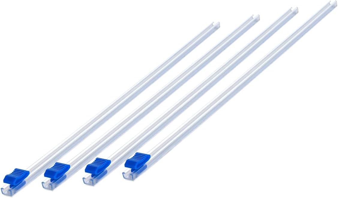 Plastic Wrap Slide Cutter - 4 Sticks Self-Adhesive Fit 12" Roll Plastic Wrap Sliding Cutter for Foil Wax Paper Parchment Paper - Wrapping Paper Cutter Replacement Fit Most Brands Wrap Dispenser