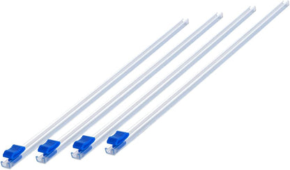 Plastic Wrap Slide Cutter - 4 Sticks Self-Adhesive Fit 12" Roll Plastic Wrap Sliding Cutter for Foil Wax Paper Parchment Paper - Wrapping Paper Cutter Replacement Fit Most Brands Wrap Dispenser