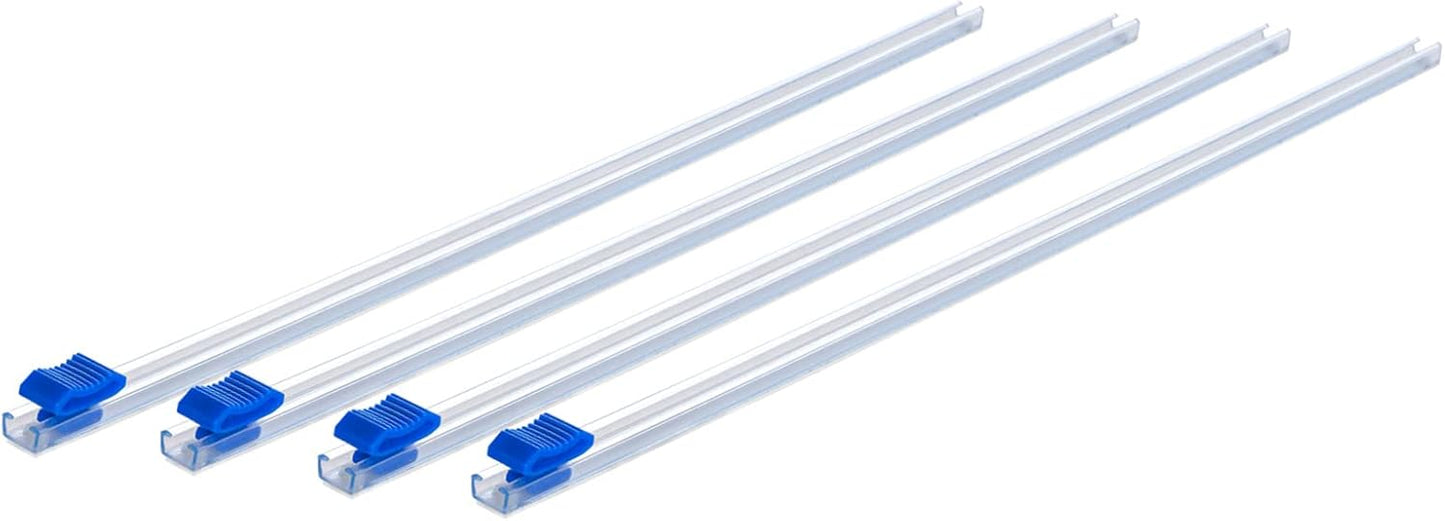 Plastic Wrap Slide Cutter - 4 Sticks Self-Adhesive Fit 12" Roll Plastic Wrap Sliding Cutter for Foil Wax Paper Parchment Paper - Wrapping Paper Cutter Replacement Fit Most Brands Wrap Dispenser
