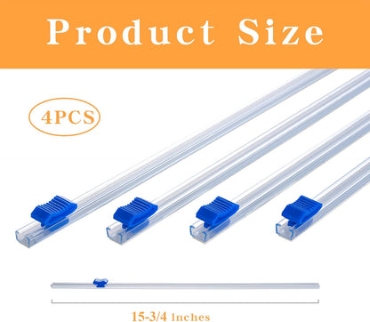 Plastic Wrap Slide Cutter - 4 Sticks Self-Adhesive Fit 12" Roll Plastic Wrap Sliding Cutter for Foil Wax Paper Parchment Paper - Wrapping Paper Cutter Replacement Fit Most Brands Wrap Dispenser