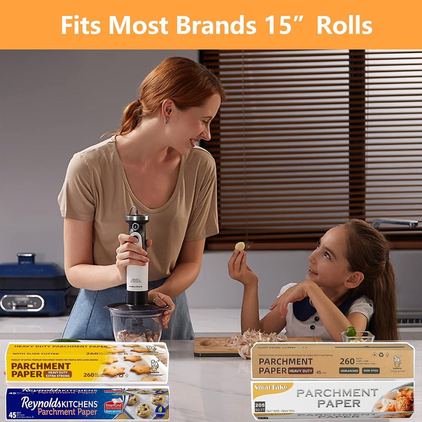Plastic Wrap Slide Cutter - 4 Sticks Self-Adhesive Fit 12" Roll Plastic Wrap Sliding Cutter for Foil Wax Paper Parchment Paper - Wrapping Paper Cutter Replacement Fit Most Brands Wrap Dispenser