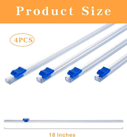 Plastic Wrap Slide Cutter - 4 Sticks Self-Adhesive Fit 12" Roll Plastic Wrap Sliding Cutter for Foil Wax Paper Parchment Paper - Wrapping Paper Cutter Replacement Fit Most Brands Wrap Dispenser