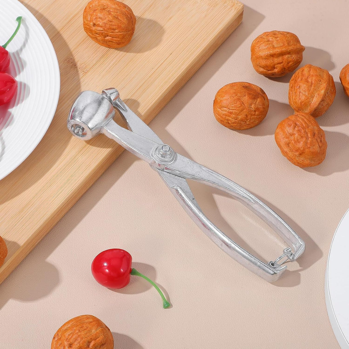 Metal Cherry Pitter for Jujube and Olive Core Removal Silver