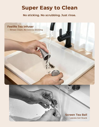 304 Stainless Steel Tea Strainer Fine Mesh Tea Infuser for Loose Leaf Tea | Cone Loose Leaf Tea Steeper with a Drip Tray, Tea Ball for Cup Mug Teapot Bottle Kettle