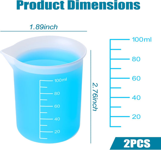 2 Pcs Silicone Laundry Detergent Measuring Cup, Dispenser Cups | Reusable, Durable Flexible, Washable, For Liquid, Home, Dormitory, Hotel