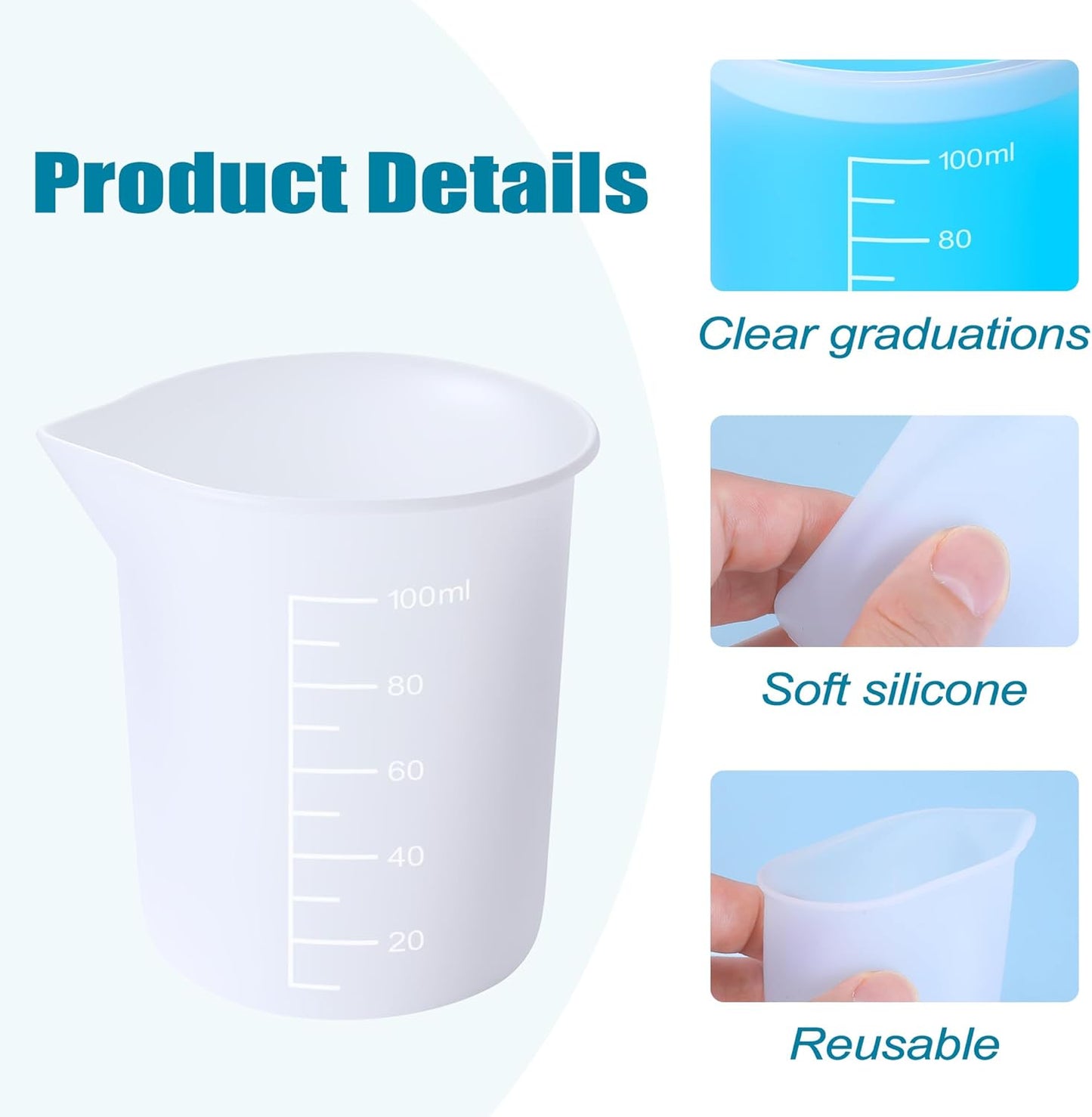 2 Pcs Silicone Laundry Detergent Measuring Cup, Dispenser Cups | Reusable, Durable Flexible, Washable, For Liquid, Home, Dormitory, Hotel