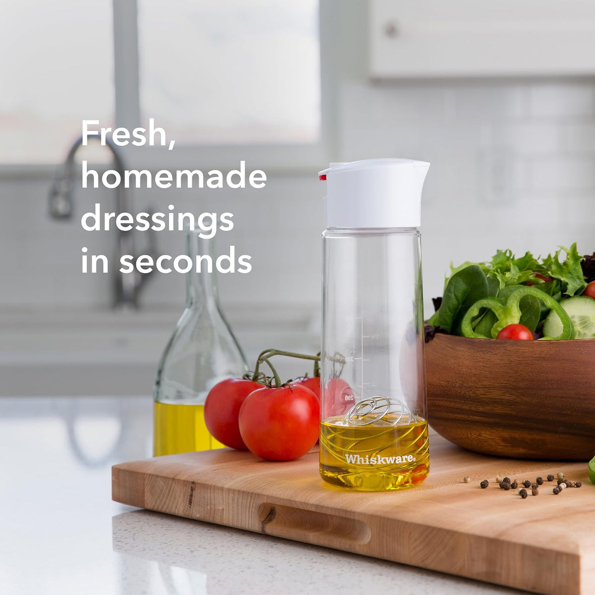 Dressing Mixer Tritan Salad Dressing Mixer, White/Red