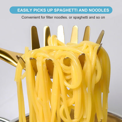Stainless Steel Soup Ladle and Spaghetti Spoon Set - Large Ladle Spoon, Pasta Strainer, Durable Kitchen Cooking Utensils for Stirring, Serving Pasta, Soup & Sauce，Perfect Gifts