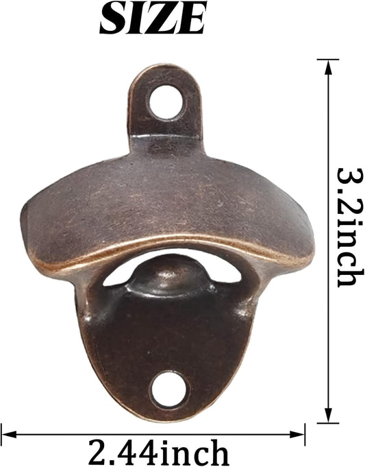 16PCS Wall Mounted Bottle Opener Vintage Beer Opener with Mounting Screws Set for Beer Cap Coke Bottle Wine Soda Open and Kitchen Cafe Bars(4 Colors)
