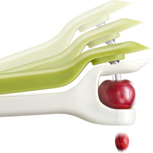 Tweezy 2-in-1 Cherry Olive Pitter and Strawberry Huller, Space saving storage, BPA free