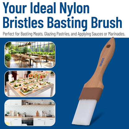 SPARTA Flat Nylon Pastry Brush – 4039600 Pastry Brush for Baking with Hardwood Handle and Nylon Bristles for Kitchens, Restaurants or Catering, 1.5in