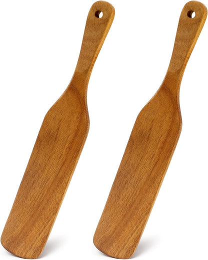 Wooden Spurtle for Sourdough Starter Acacia Wood Thin Spatula Scraper