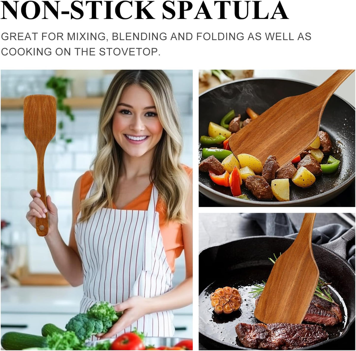 Wooden Spurtle for Sourdough Starter Acacia Wood Thin Spatula Scraper