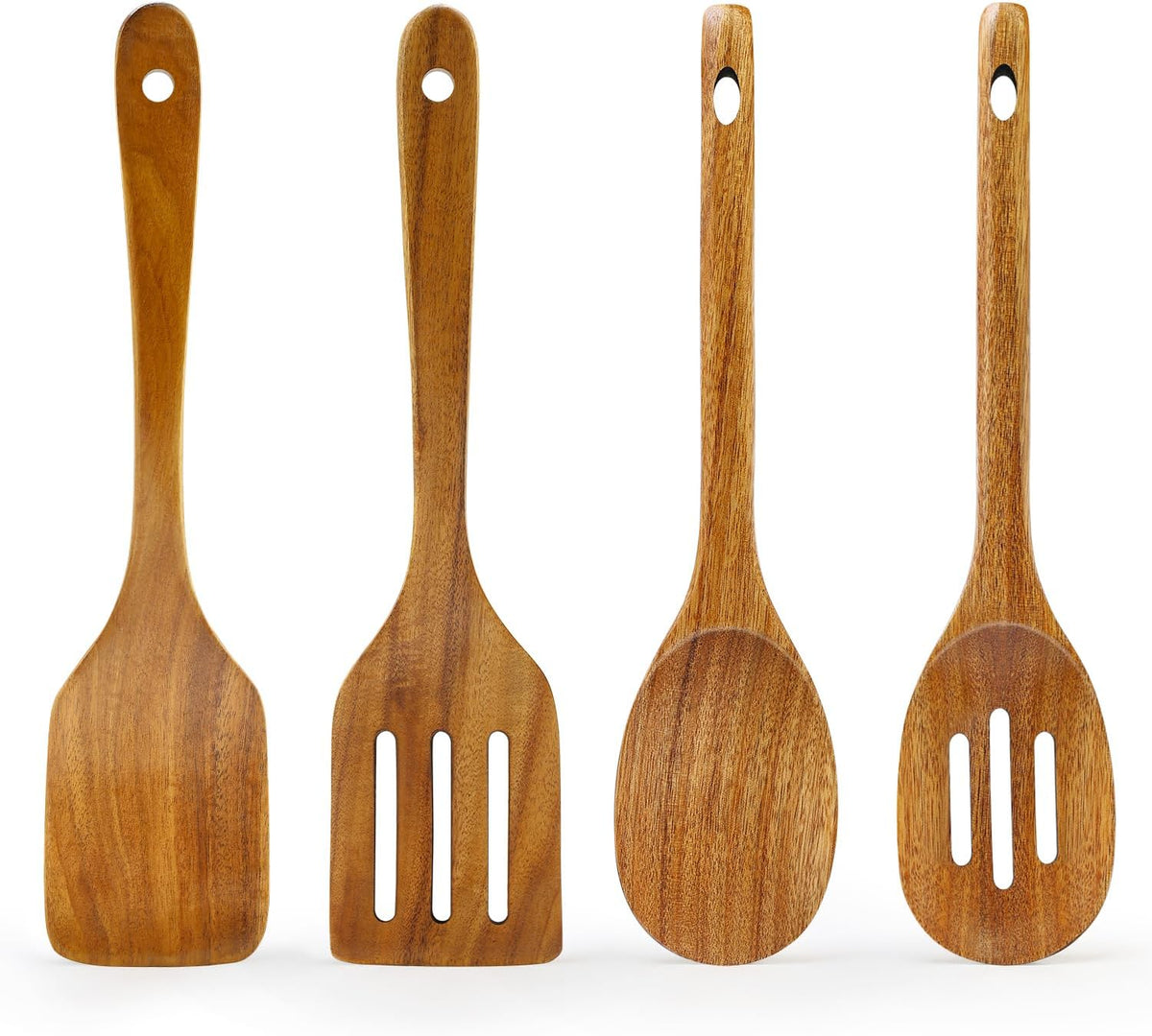 Wooden Spurtle for Sourdough Starter Acacia Wood Thin Spatula Scraper