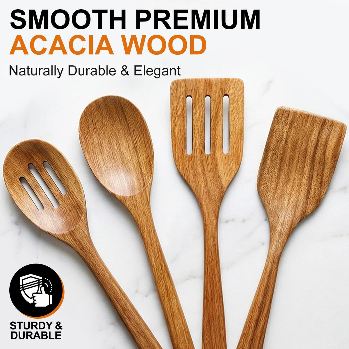 Wooden Spurtle for Sourdough Starter Acacia Wood Thin Spatula Scraper