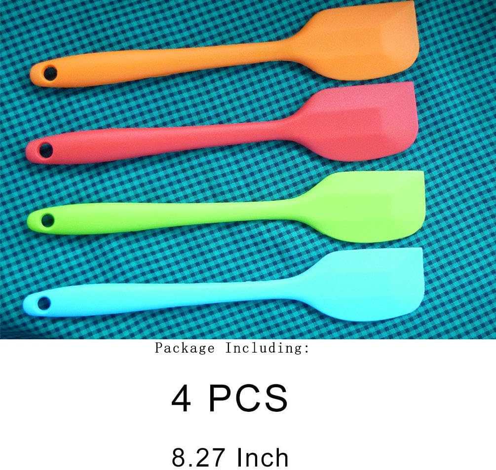 4 Pcs Silicone Spatulas, Rubber Spatula Heat Resistant Seamless One Piece Design Flexible Scrapers Baking Mixing Tool,Small | Rubber Spatula, Heat Resistant, Seamless One Piece Design, Flexible Scrapers, Baking Mixing Tool