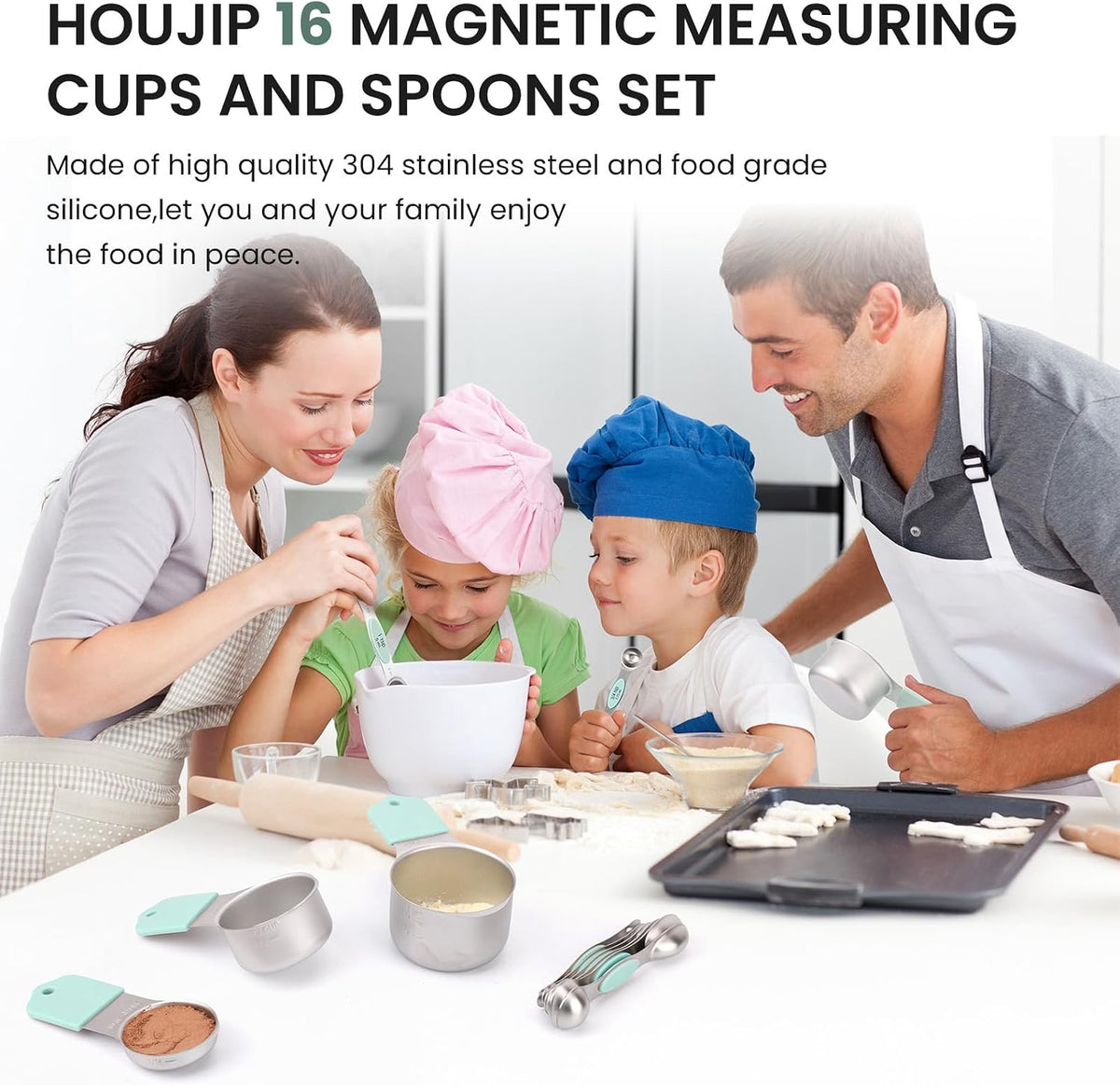 Magnetic Measuring Cups and Spoons Set-Heavy Duty 304 Stainless Steel
