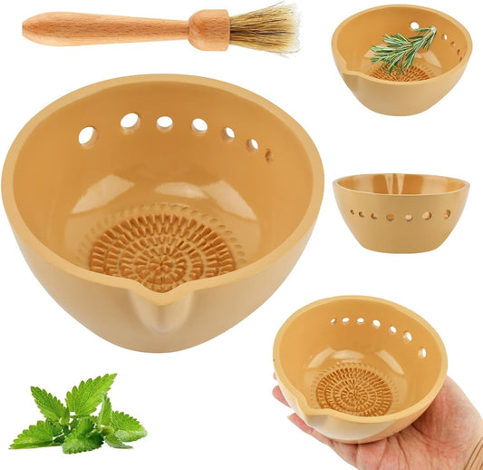 Herb Stripper Bowl, Handmade Resin Herb Peeling Bowl for Removing Leaves and Stems Durable Kitchen Gadget (Size:7 Holes)