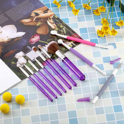 10 Pcs Food Safe Paint Brushes Fondant Tools Cake Painting, Purple