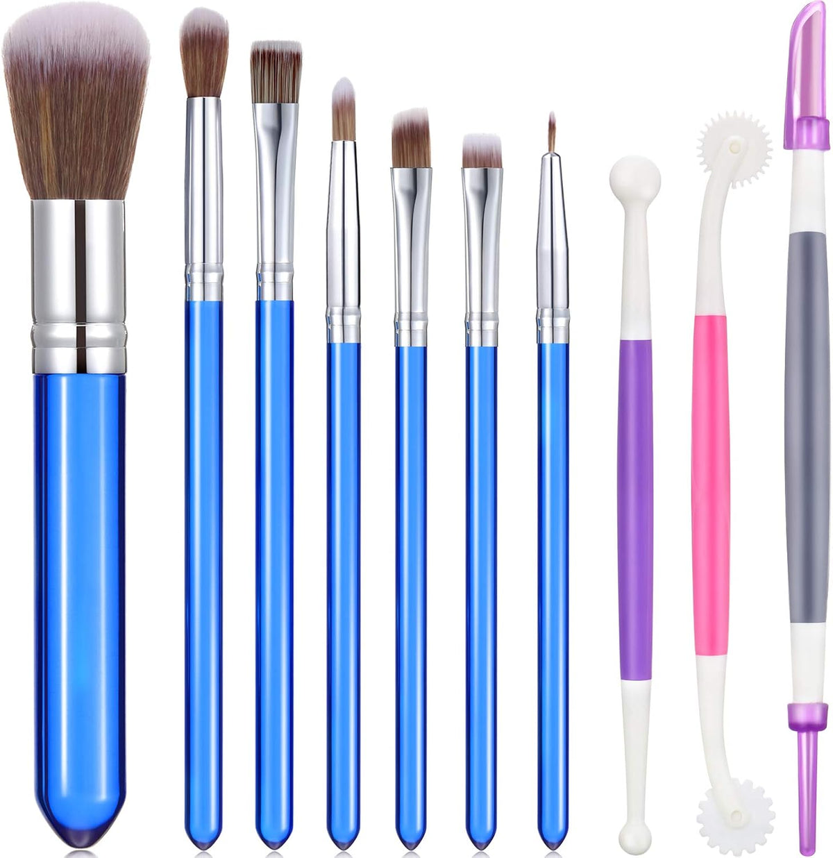 10 Pcs Food Safe Paint Brushes Fondant Tools Cake Painting, Purple