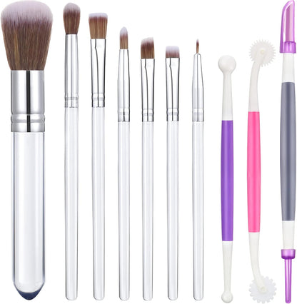 10 Pcs Food Safe Paint Brushes Fondant Tools Cake Painting, Purple