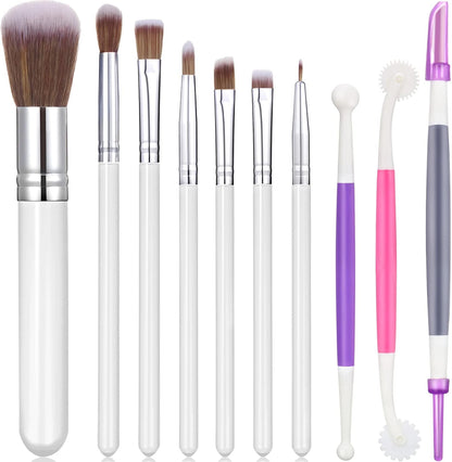 10 Pcs Food Safe Paint Brushes Fondant Tools Cake Painting, Purple