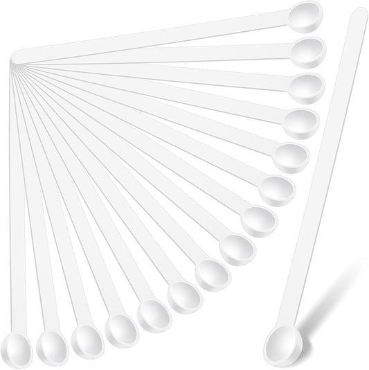 1/32 Teaspoon Micro Scoops 150 Milligram Mini Measuring Spoons Tiny Little Plastic Scoop for Measuring Cosmetics, Powders, Glitter and Seasoning(White, 16 Pieces)