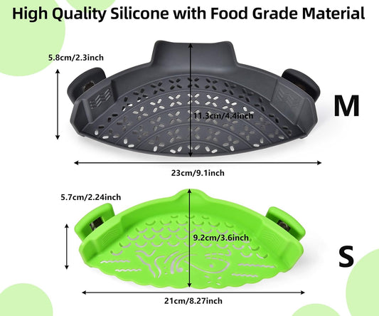 Strain Pot Strainer and Pasta Strainer - Adjustable Silicone Clip On Food Strainers for Pots, Pans, and Bowls - Kitchen Drainer Colander