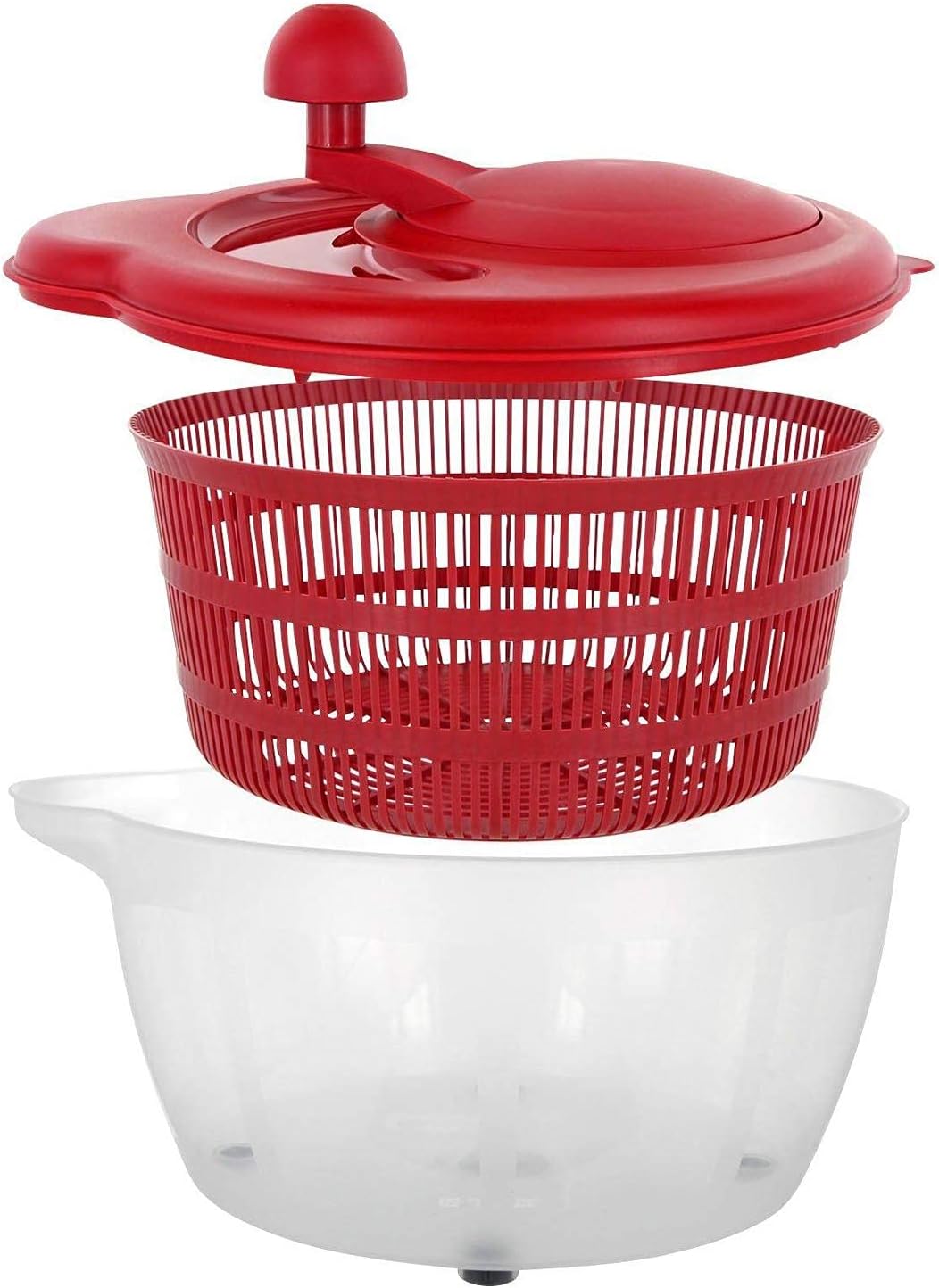 Germany Vegetable and Salad Spinner with Pouring Spout (Red/Clear)