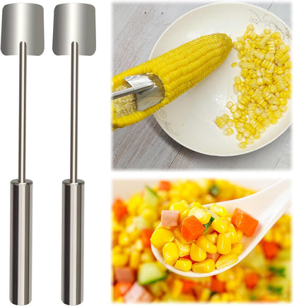 Corn stripper/kernel remover, suitable for Christmas, home kitchens, restaurant chefs, and outdoor picnic enthusiasts. Fast and safe. (Pack of 2)