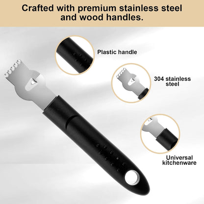Lemon Citrus Zester, Stainless Steel Channel Peeler Grater with Channel Knife, Zester for Lemons, Citrus Zester Tool, Orange Peeler Tool for Cocktails, 6.10 × 0.87 Inch