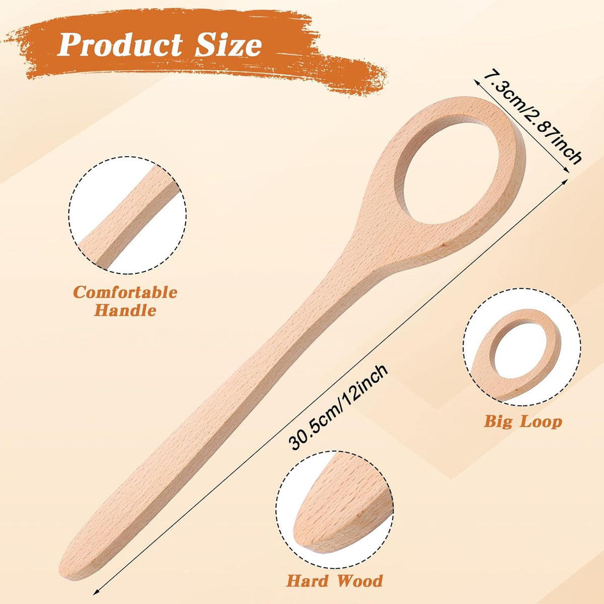 12 Inch Wooden Danish Dough Whisk, Sourdough Mixer for Bread, Egg, and Flour, Traditional Baking Tool for Pizza Pastry Cake Batter