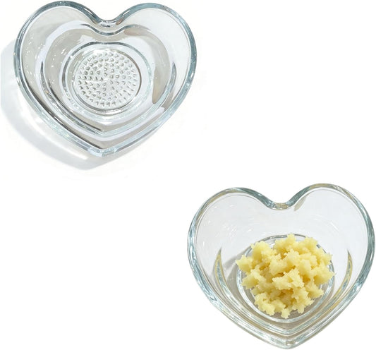 2PCS Heart-Shaped Glass Grater 3.82Inch Dishwasher Safe | Heart-Shaped Glass Grater Plates. Dishwasher Safe, Grates Ginger, Garlic, Veggies, Cheese, Chocolate