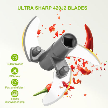 Manual Food Processor Vegetable Chopper, Portable Hand Pull String Garlic Mincer Onion Cutter for Veggies, Ginger, Fruits, Nuts, Herbs, etc., 900ml-Gray