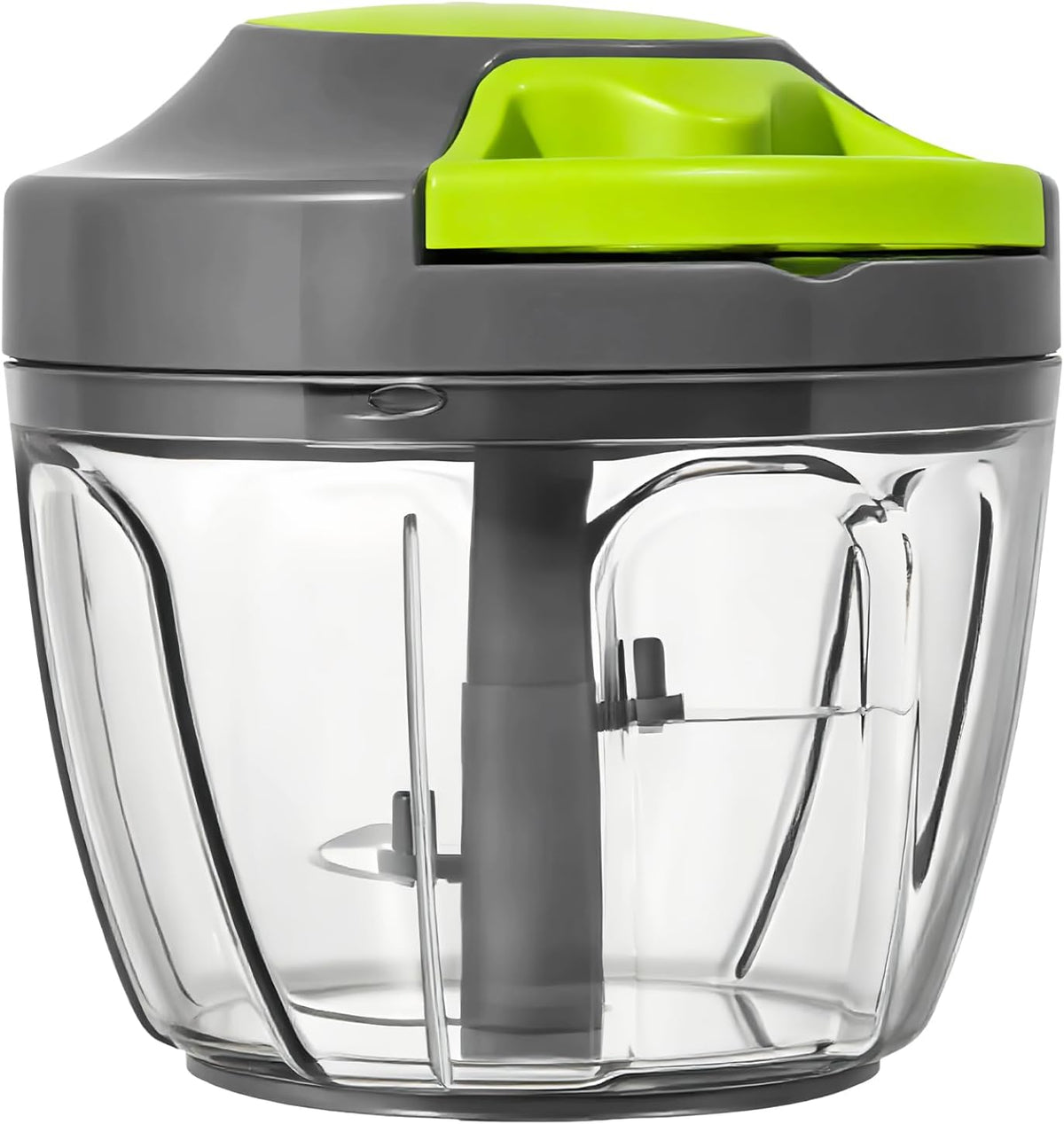 Manual Food Processor Vegetable Chopper, Portable Hand Pull String Garlic Mincer Onion Cutter for Veggies, Ginger, Fruits, Nuts, Herbs, etc., 900ml-Gray